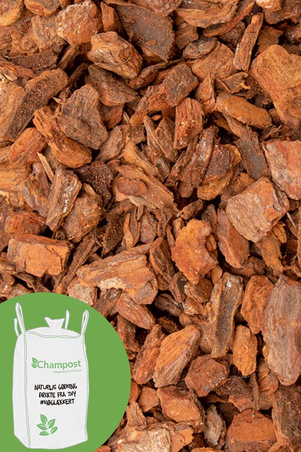Pyntebark, 2500 l 25-50mm 3 <h3 data-start="218" data-end="293"><strong data-start="222" data-end="293">Pyntebark 2.500 liter – 25–50 mm – Rødbrun pinjebark – Gratis fragt</strong></h3> <p data-start="295" data-end="582">Skab et elegant og naturligt udtryk i haven med vores <strong data-start="349" data-end="371">rødbrune pyntebark</strong> fra <strong data-start="376" data-end="404">sydeuropæiske pinjetræer</strong>. Denne eksklusive pinjebark er <strong data-start="436" data-end="453">dampbehandlet</strong> og dermed <strong data-start="464" data-end="496">fri for ukrudtsfrø og smådyr</strong>, så du får et rent og holdbart produkt, der både beskytter og forskønner dine bede.</p> <p data-start="584" data-end="806">Et lag på ca. <strong data-start="598" data-end="616">8 cm pyntebark</strong> i blomsterbede, under buske og træer <strong data-start="654" data-end="681">hæmmer effektivt ukrudt</strong>, samtidig med at det <strong data-start="703" data-end="744">bevarer jordens fugtighed om sommeren</strong> og <strong data-start="748" data-end="803">beskytter planterødderne mod frost i vinterhalvåret</strong>.</p> <p data-start="808" data-end="1000">Den <strong data-start="812" data-end="841">grove struktur (25–50 mm)</strong> giver et rustikt og naturligt look, som passer perfekt til større bede, skråninger og områder, hvor man ønsker en robust afdækning med et eksklusivt udtryk.</p> Pyntebark, 2500 l 25-50mm