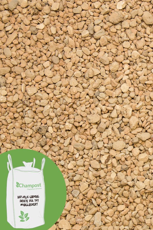 Vækst-ler, 550 kg 3 <h2>Vækst-ler, 550 kg</h2> Champost Vækst-ler er et produkt baseret på moler. Produktet bliver udvundet på øen Fur og har i mange år været velset som kattegrus. Lerets egenskaber har også vist sig at være attraktiv for planter. Vi har set gode effekter ved at anvende det naturlige materiale som dræn i plantejord og i bunden af krukker. Lerets evne til at suge og opmagasinere vand for derefter at frigive det igen har stor værdi for planten. Det reducerer vandingshyppigheden, giver ilt til rødderne og du undgår at overvande. <ul> <li>Brug det som dræn i bunden af krukken og potten.</li> <li>Holder på vand og frigiver det igen.</li> <li>Giver luft til rødderne.</li> </ul> Vækst-ler, 550 kg