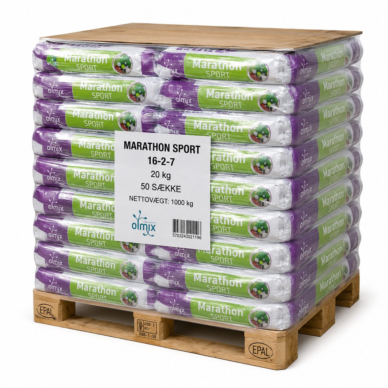 Marathon Sport 16-2-7 ligger i 20 kg sække hel palle 1000 kg 3 <h2>Marathon Sport 16-2-7 ligger i 20 kg sække hel palle 1000 kg</h2> Organisk langtidsvirkende gødning Gødningskornene i Marathon Sport 16-2-7 er 3 mm krummer, som består af 30% tørret hønsegødning beriget med ammonium og urea. Marathon Sport 16-2-7 ligger i 20 kg sække hel palle 1000 kg